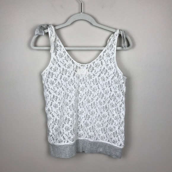 Aerie Lace Back Shoulder Tie Tank Top - Size M - Picture 3 of 4